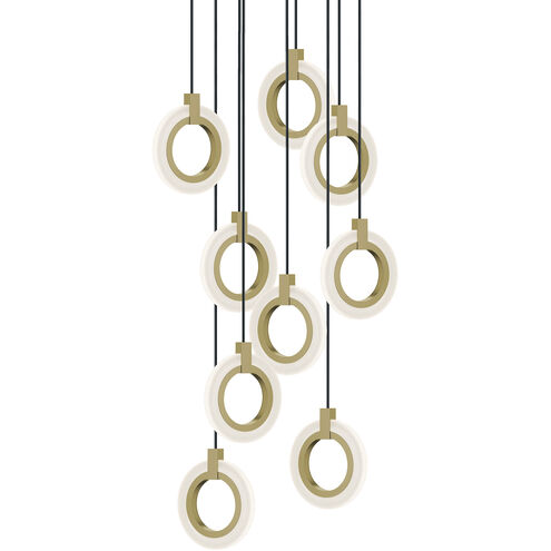 Halo LED 24 inch Light Antique Brass Multi-light Pendant Ceiling Light