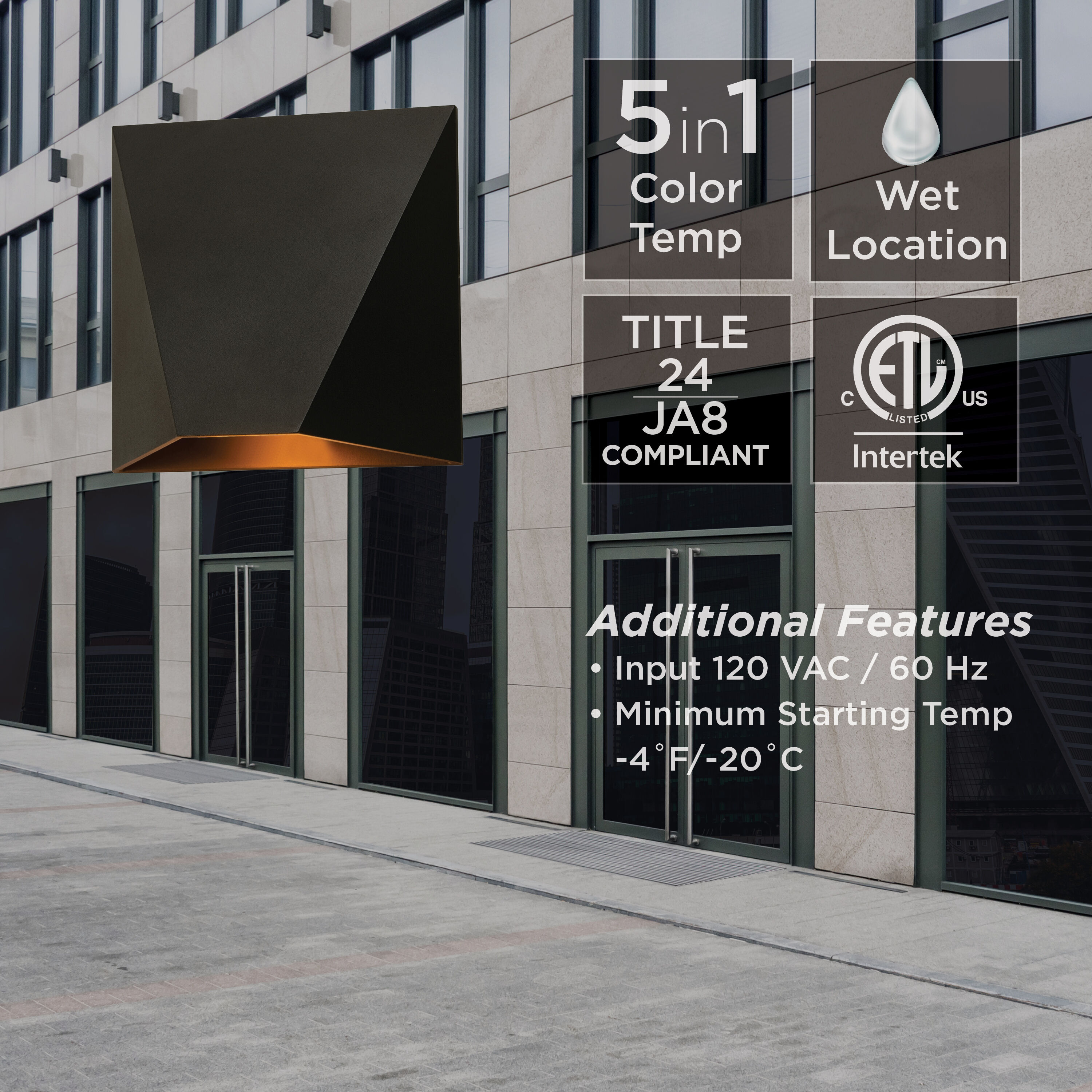 Kylo 1 Light 5 inch Black Outdoor Wall Sconce