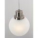 Abrya 1 Light 5.91 inch Brushed Nickel Pendant Ceiling Light