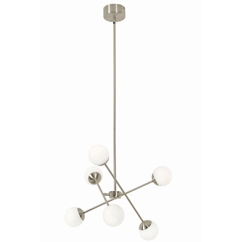 Pearl 6 Light 24 inch Satin Nickel Pendant Ceiling Light