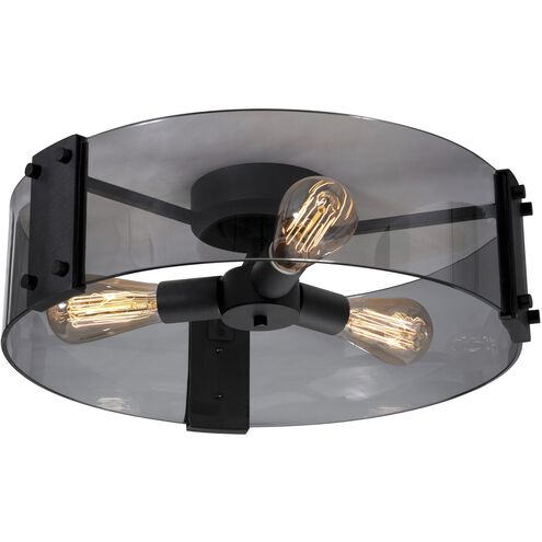 Dana 3 Light 19 inch Black Semi Flush Mount Ceiling Light