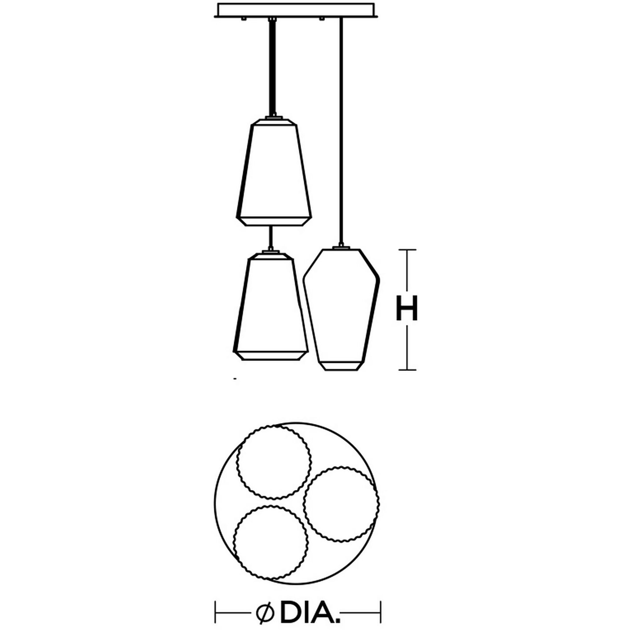 Lily 3 Light 24 inch White Triple Round Pendant Ceiling Light