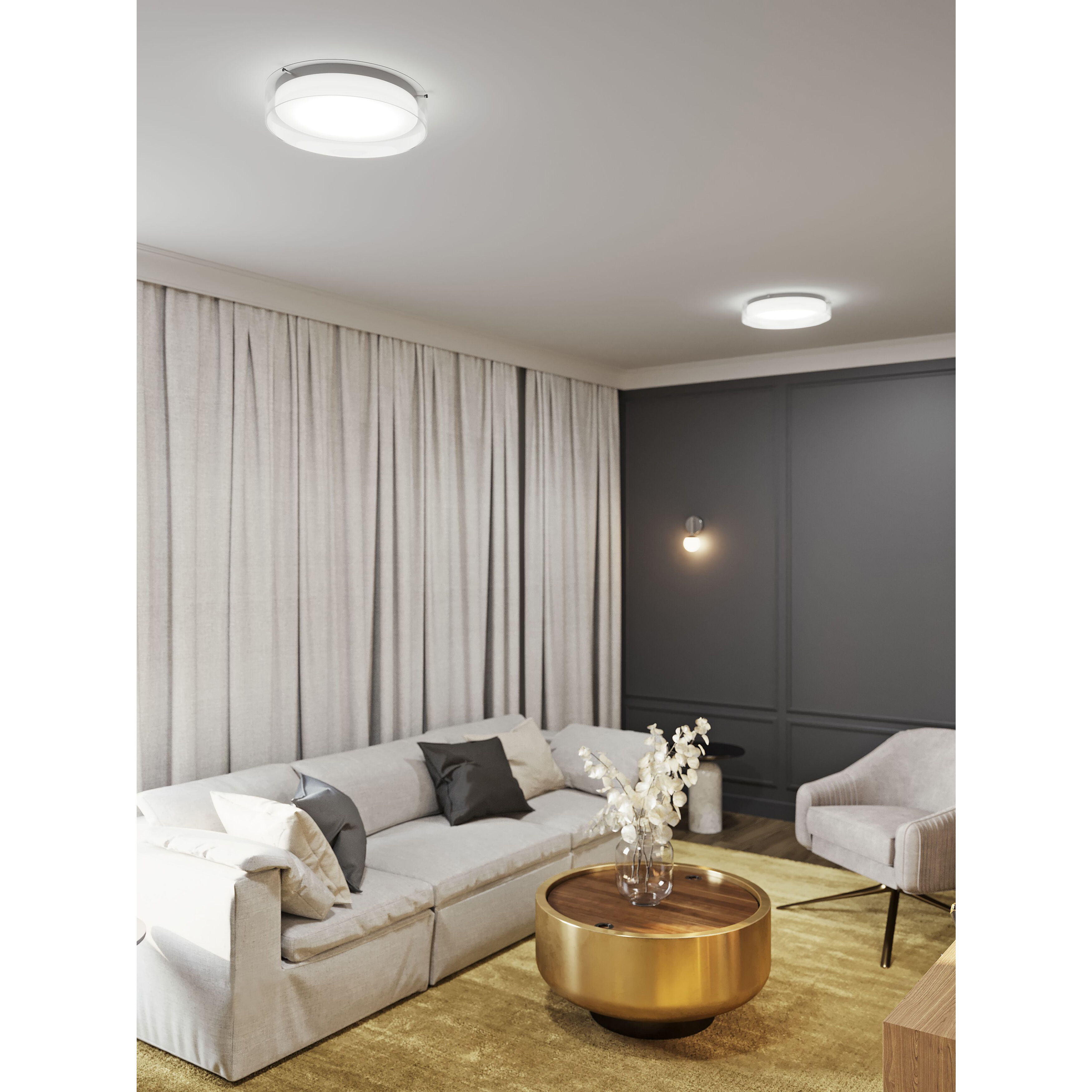 Studio LED 15.5 inch Polished Chrome Flush Mount Ceiling Light