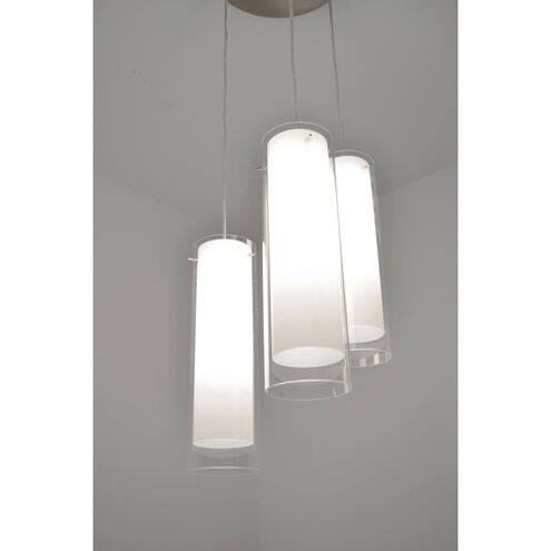 View LED 5 inch Satin Nickel Pendant Ceiling Light in White