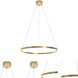 Glo LED 35.57 inch Satin Brass Pendant Ceiling Light