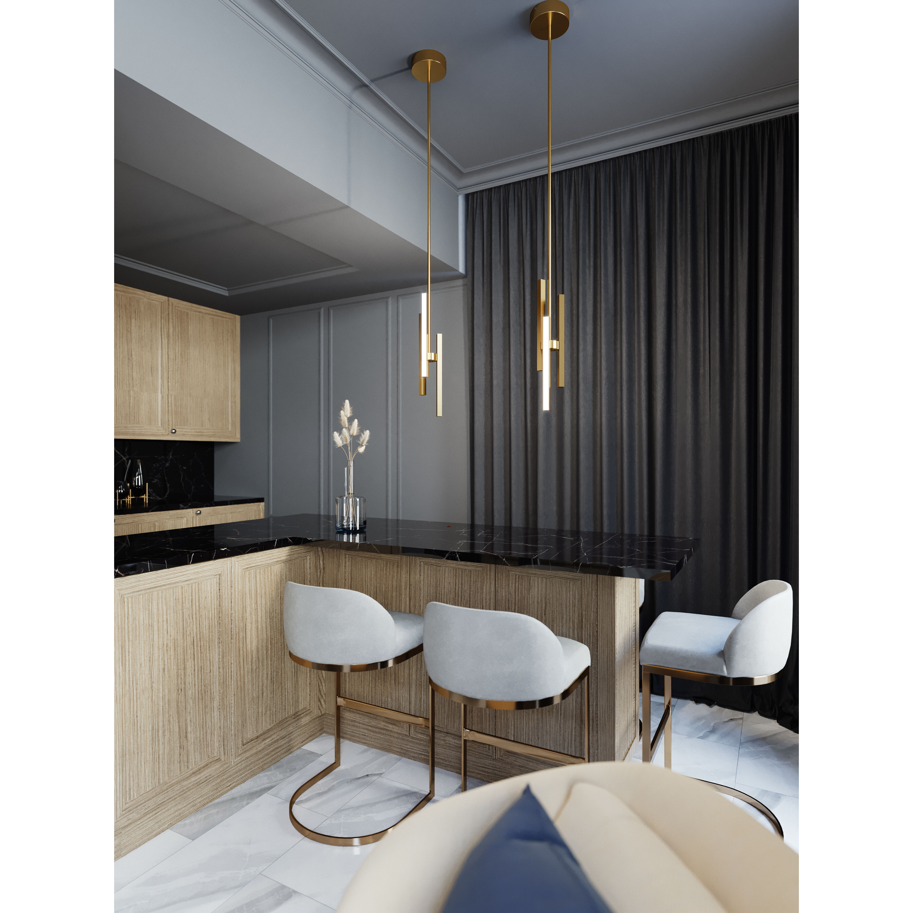 Indra Pendant Ceiling Light in Satin Brass