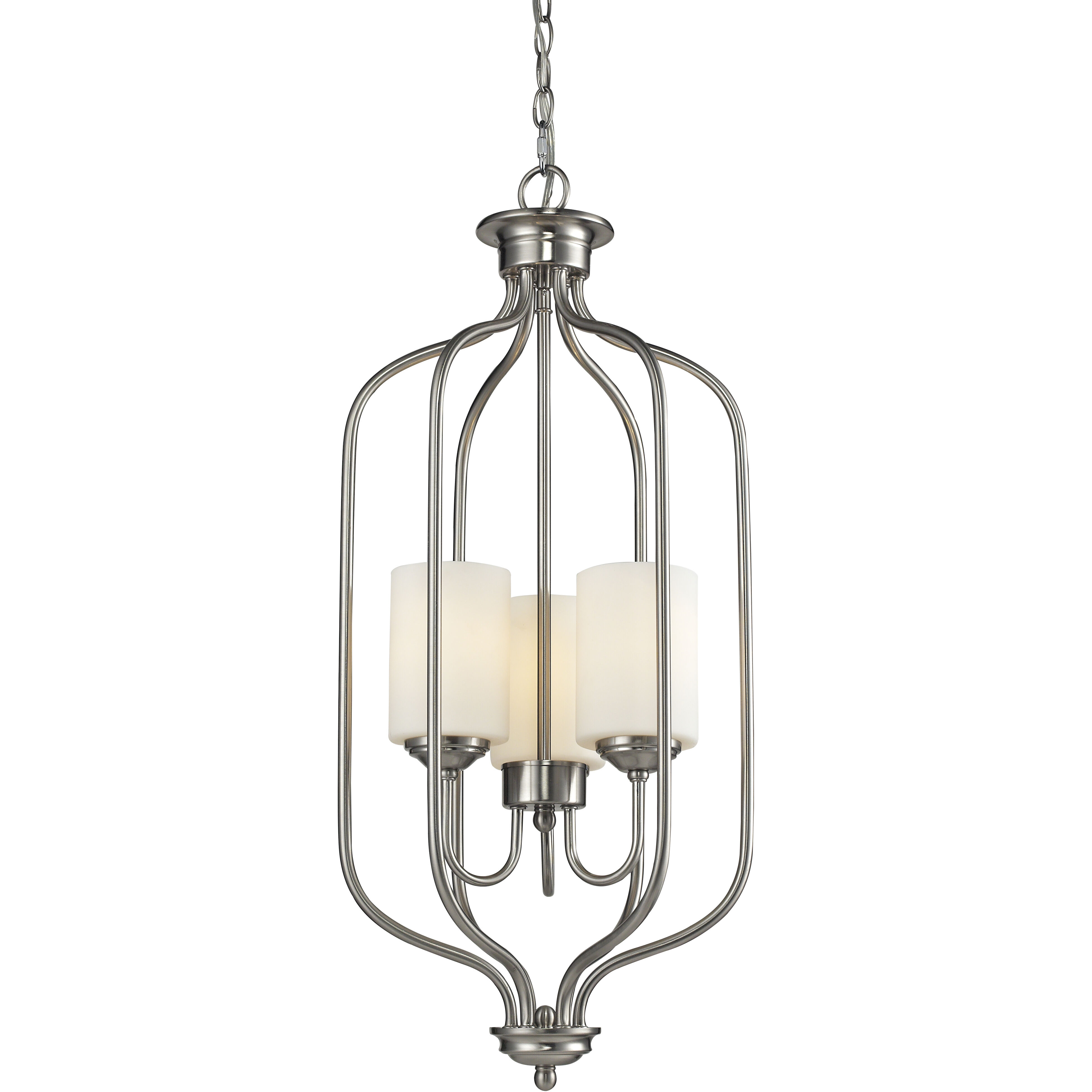 Cardinal 3 Light 13.5 inch Brushed Nickel Chandelier Ceiling Light