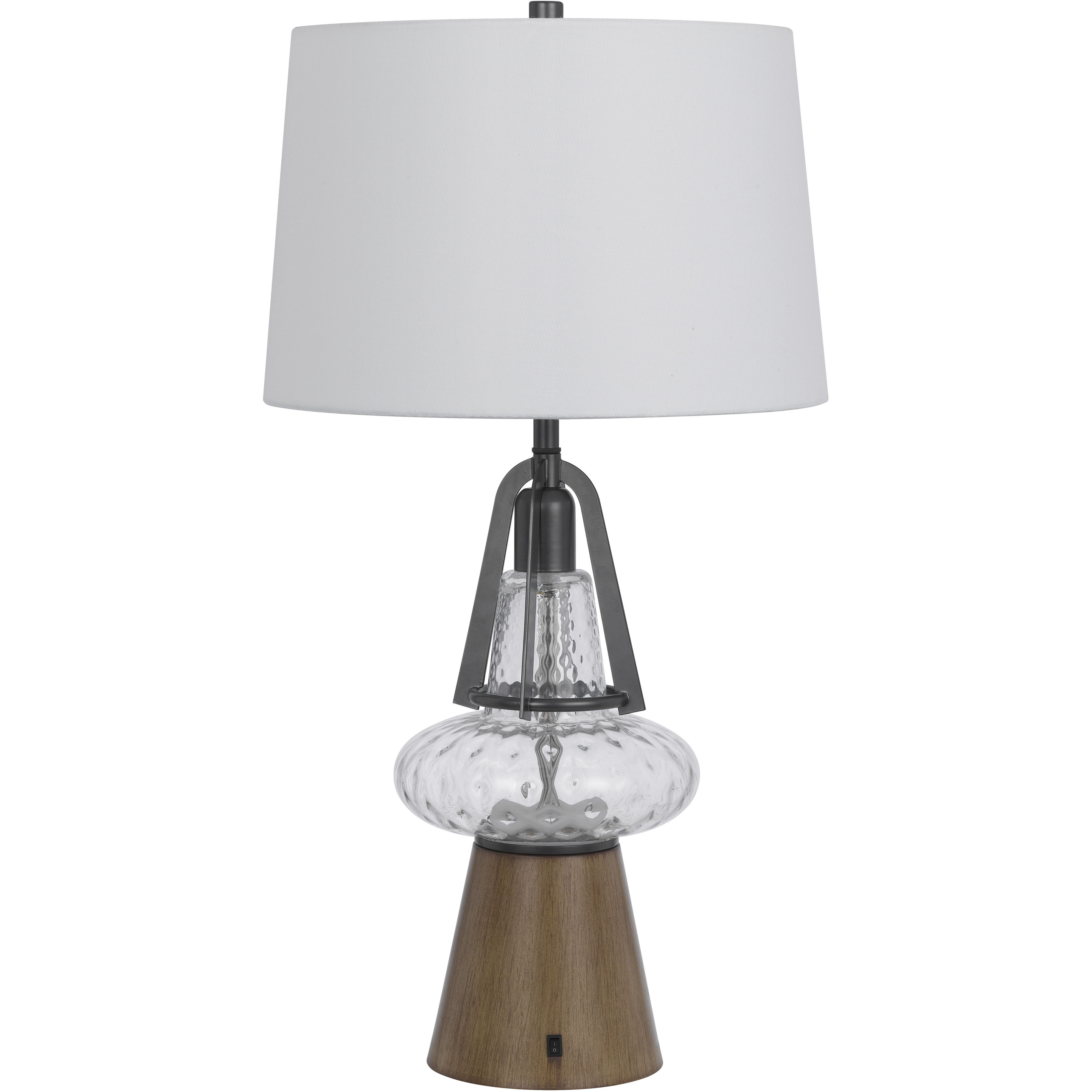 Marietta 30 inch 100.00 watt Faux Oak and Clear Glass Table Lamp Portable Light