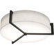 Apex 3 Light 17 inch Espresso Flush Mount Ceiling Light in Linen White