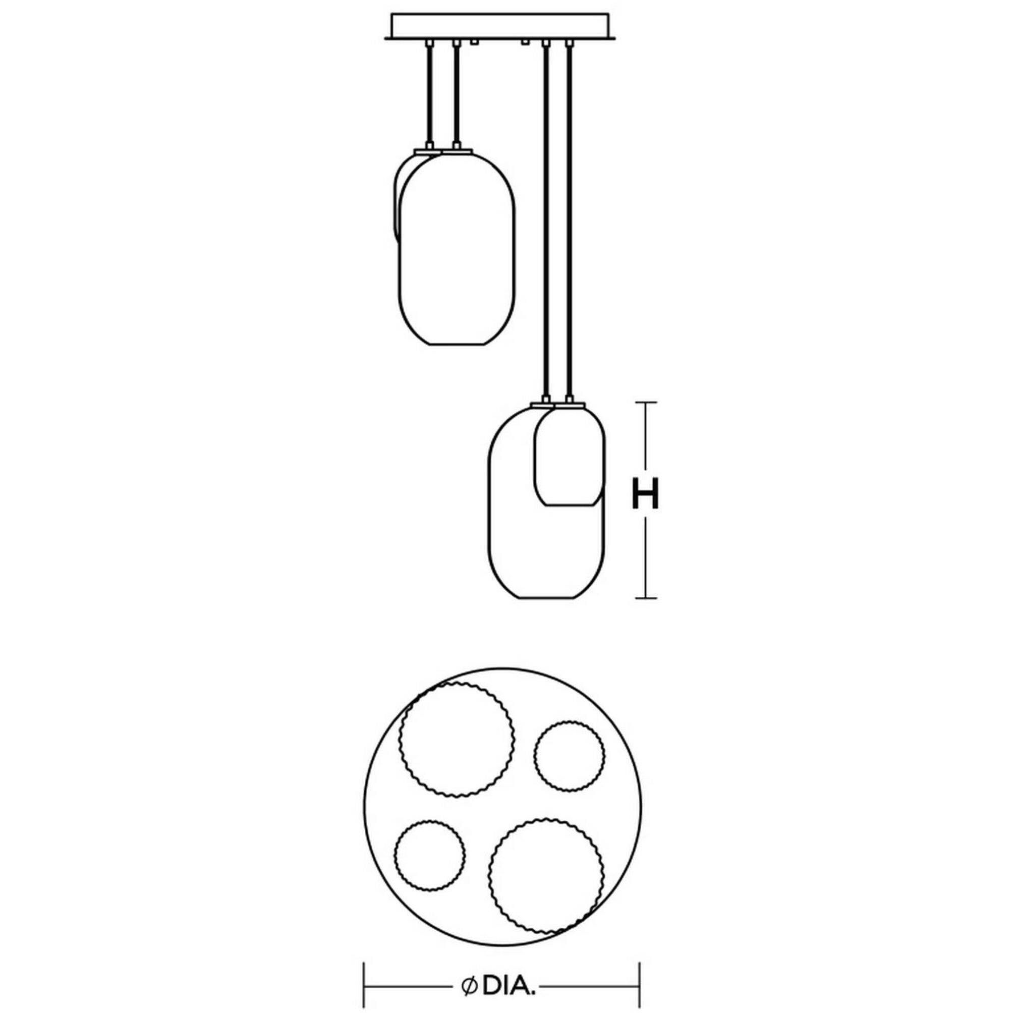 Callie 4 Light 18 inch White Pendant Ceiling Light