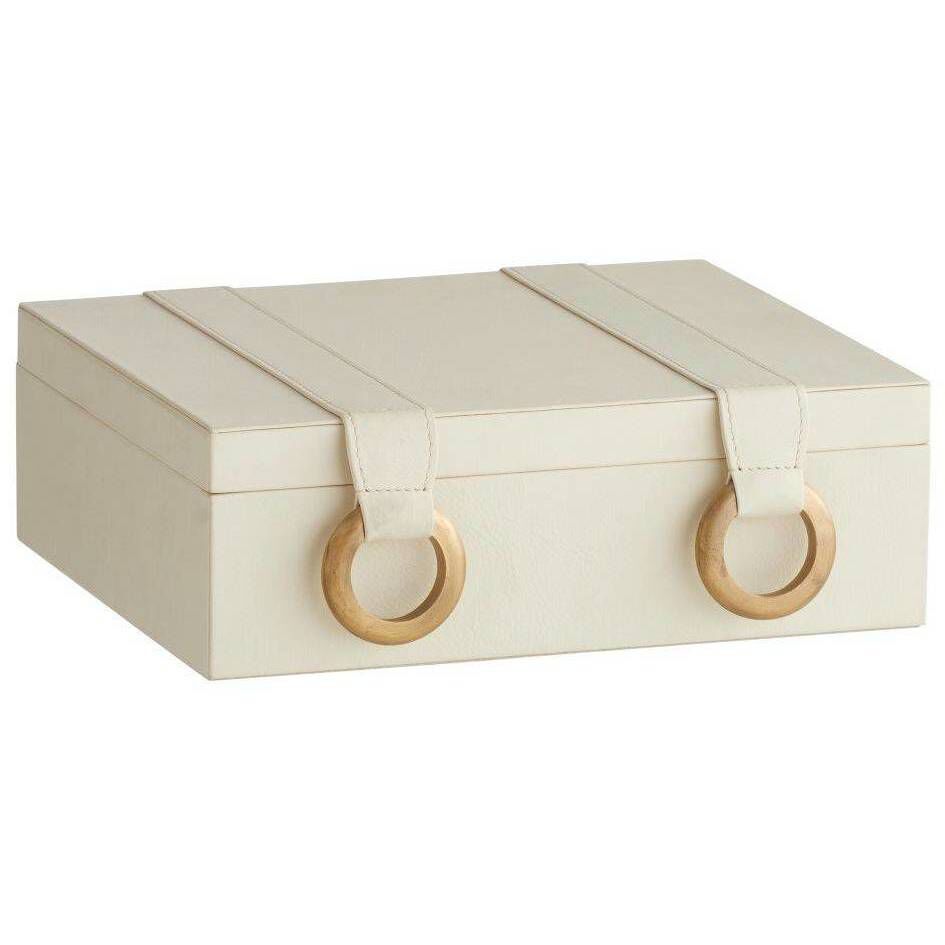 Facci 11 inch Ivory and Antique Brass Box