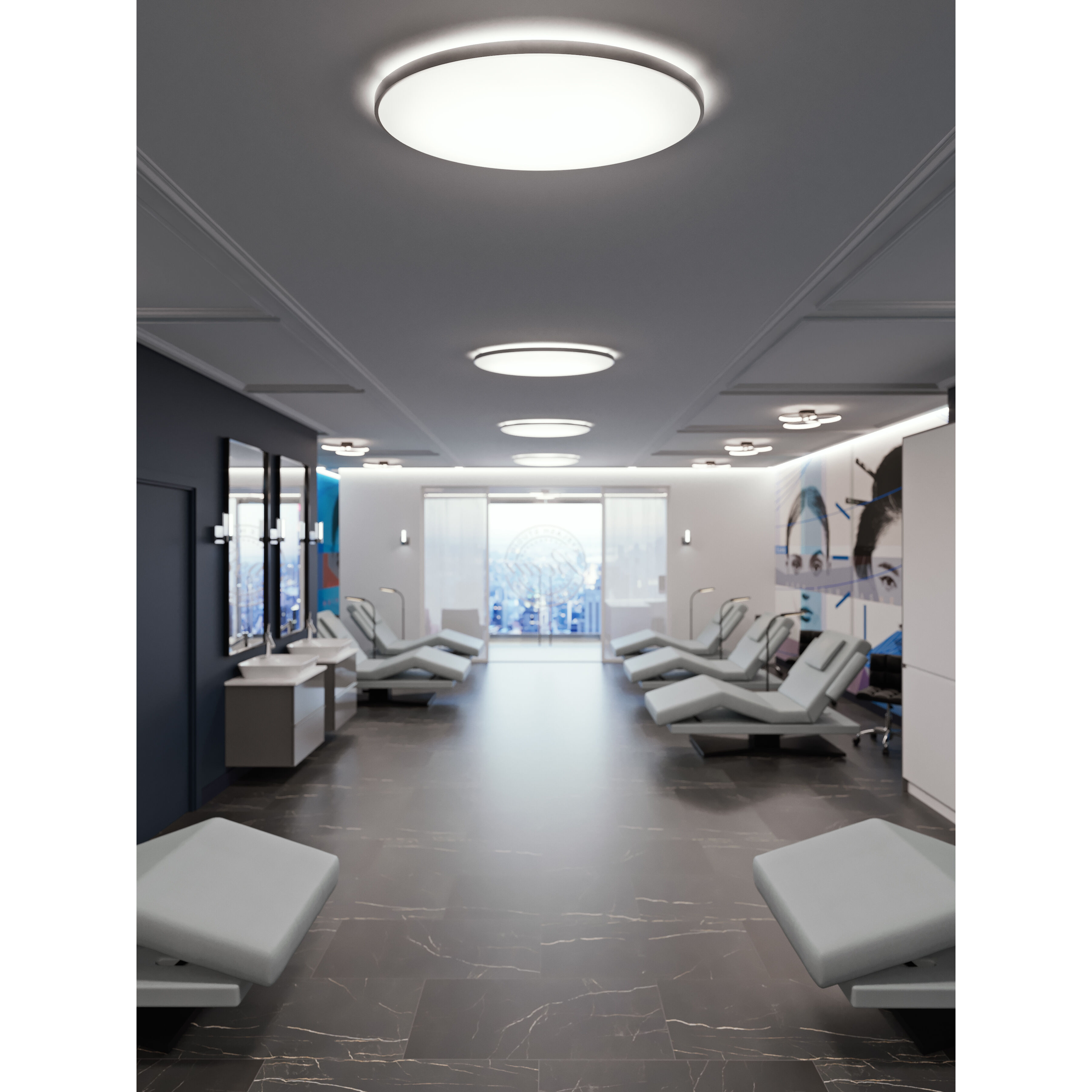 Ideal 1 Light 17 inch Satin Nickel Flush Mount Ceiling Light