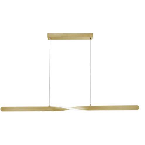 Twist 2 Light 48 inch Satin Brass Linear Pendant Ceiling Light