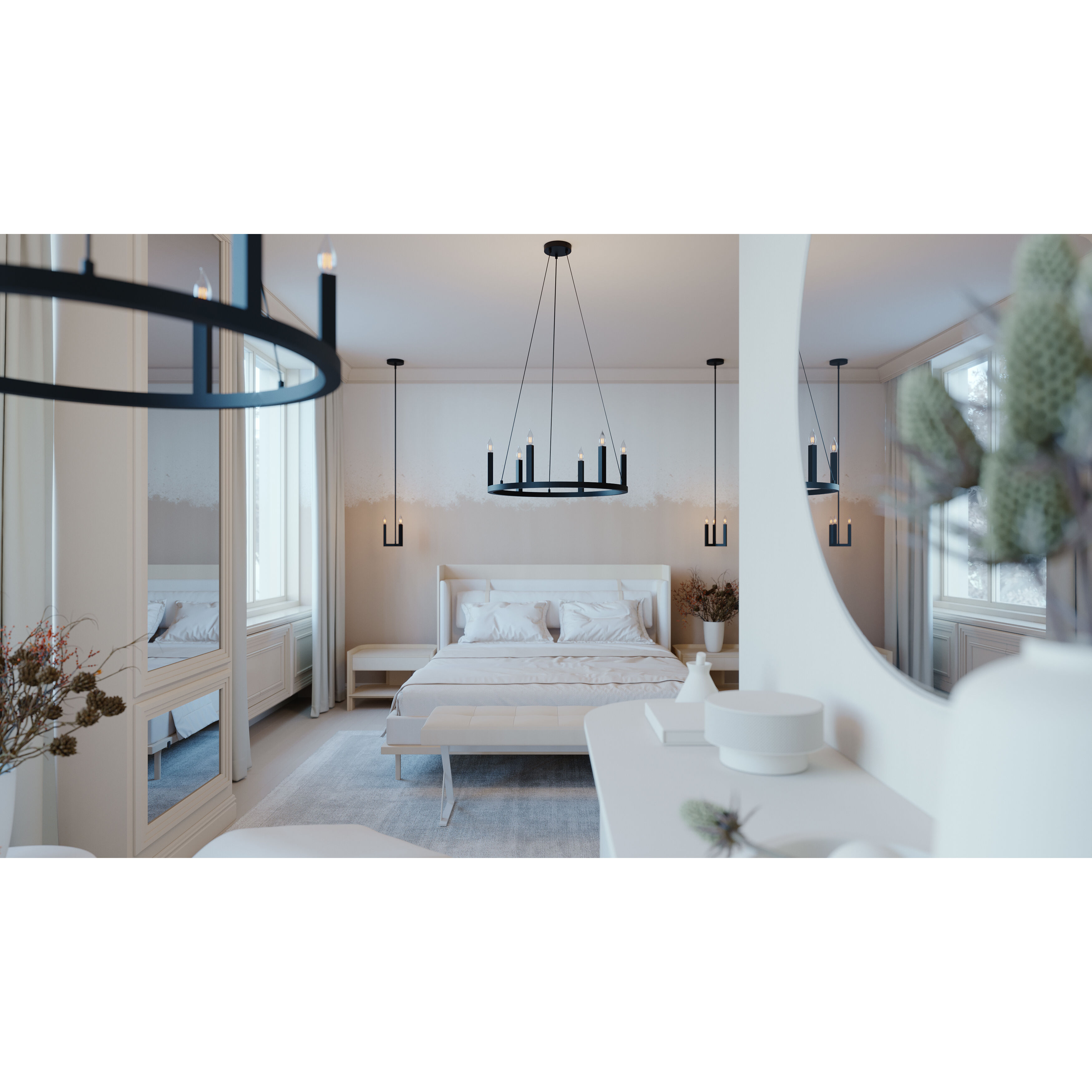 Grace 6 Light 26 inch Black Pendant Ceiling Light