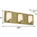 Mesa 3 Light 20 inch Light Antique Brass Bath/Vanity Light Wall Light
