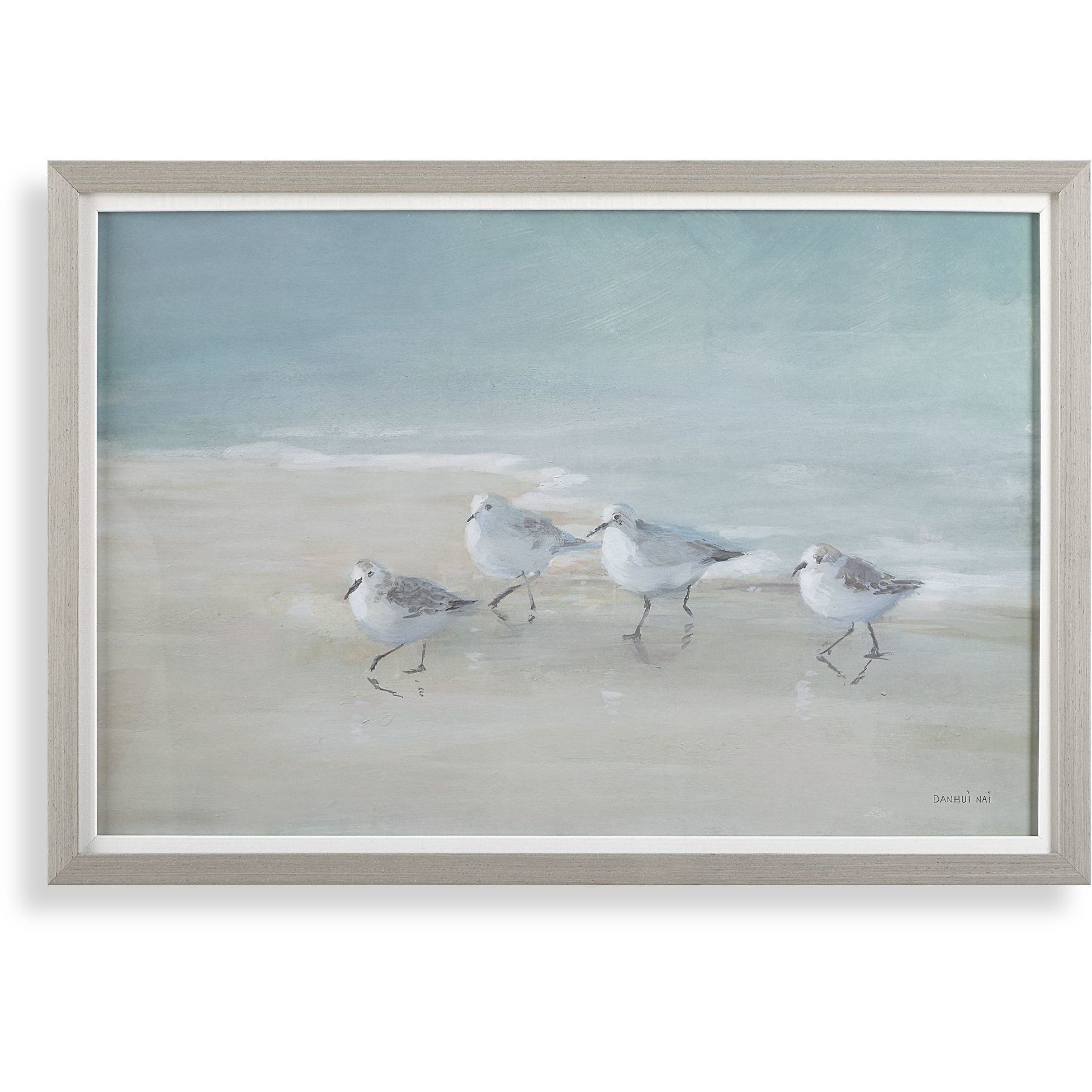 Tranquil Shorebirds On The Sand 32.5 X 22.5 inch Landscape Print