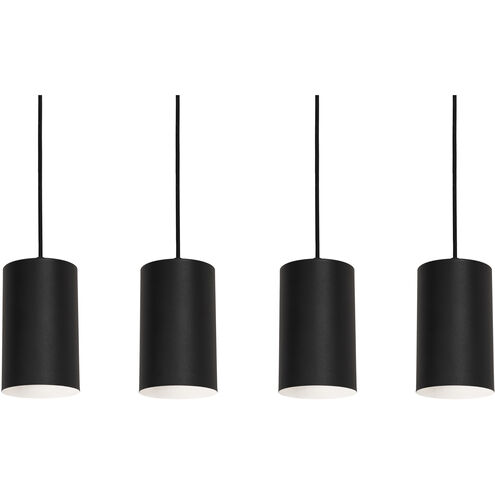 Tyke 4 Light 5 inch Black Linear Pendant Ceiling Light