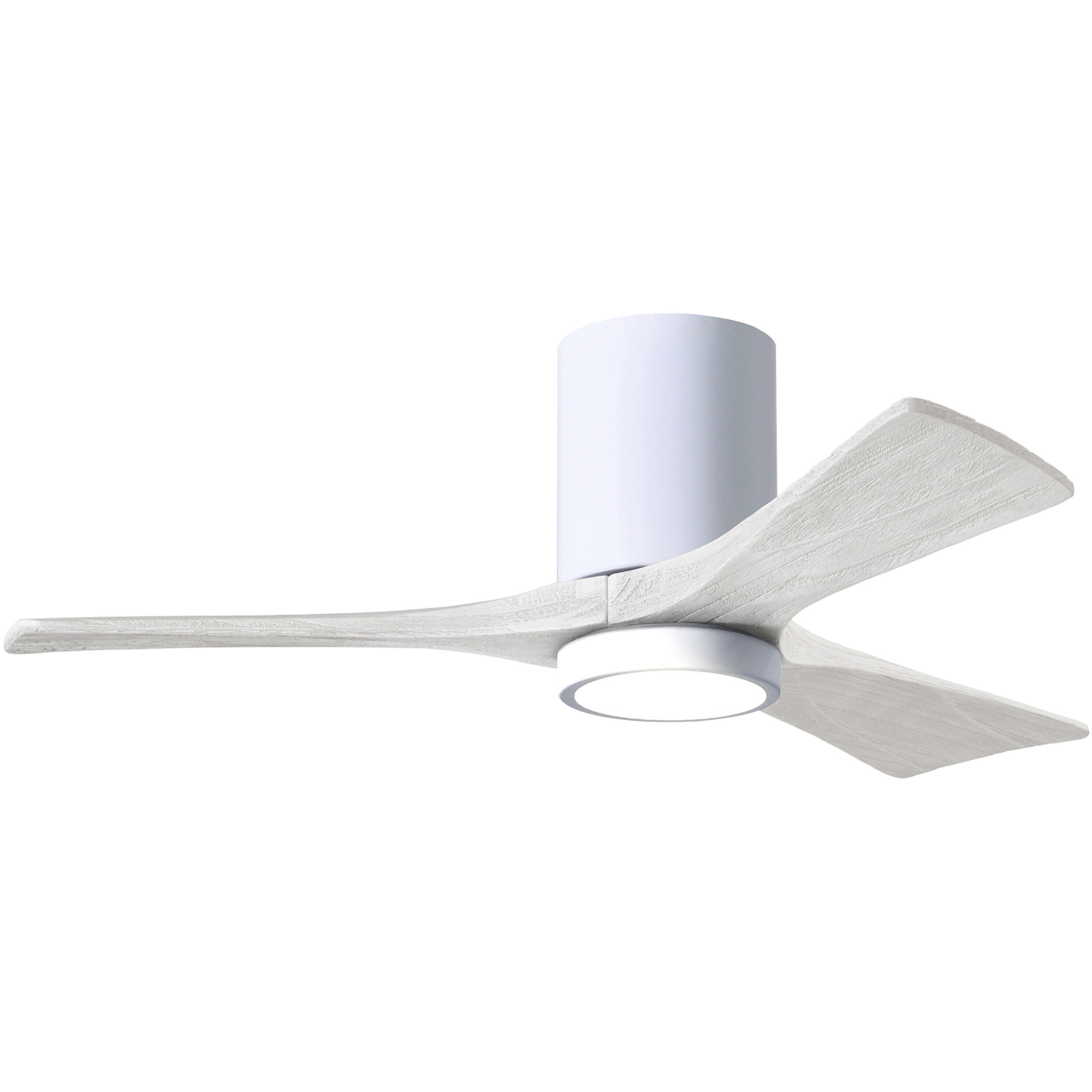 Atlas Irene-3HLK 42 inch Gloss White with Matte White Blades Flush Mount Paddle Fan, Flush Mounted