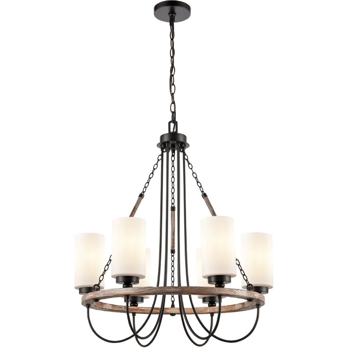 Paladin 6 Light 25 inch Matte Black Chandelier Ceiling Light