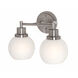 Abrya 2 Light 13.75 inch Brushed Nickel Bath/Vanity Light Wall Light