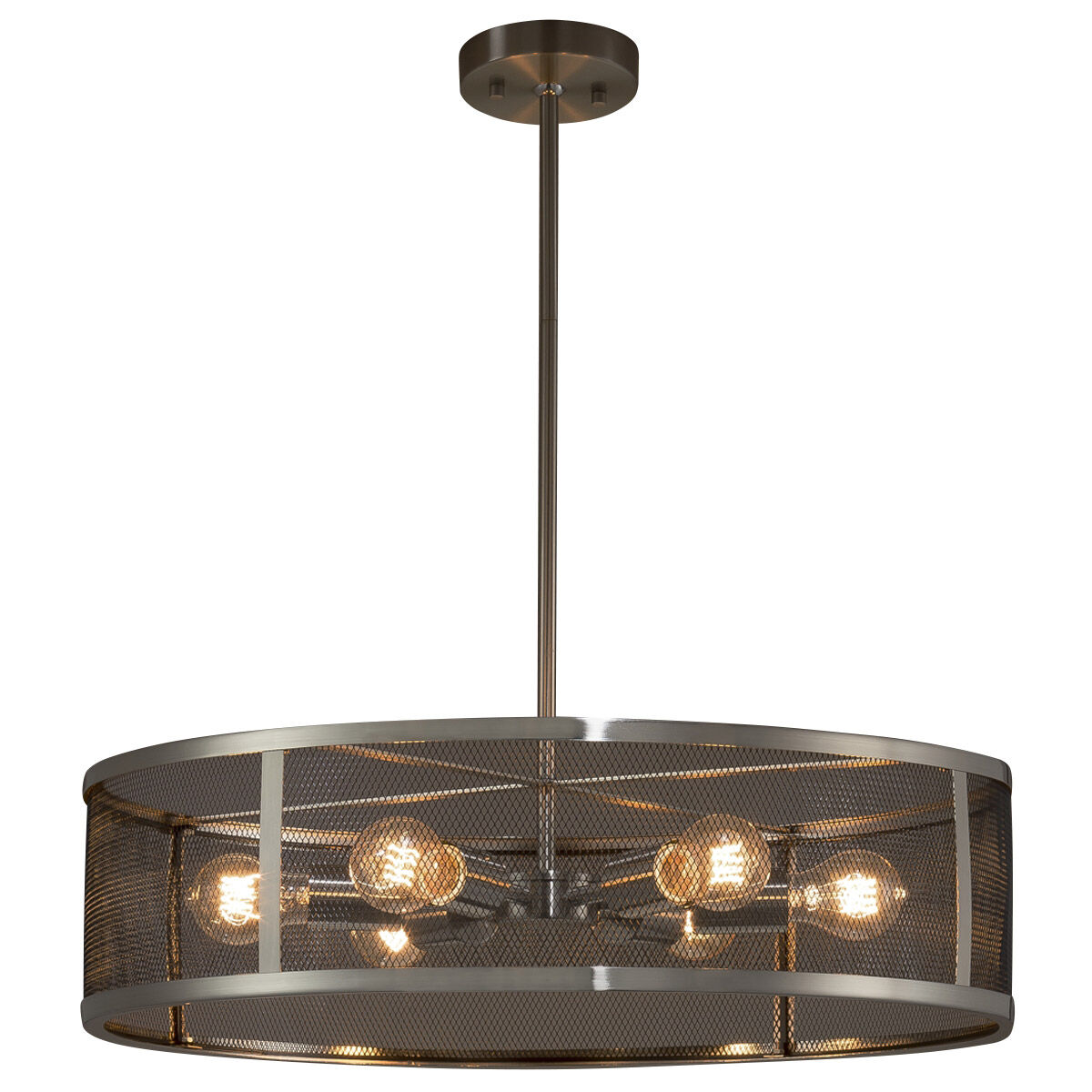 Wire Mesh 1 Light 24 inch Brushed Nickel Pendant Ceiling Light, Wire Mesh