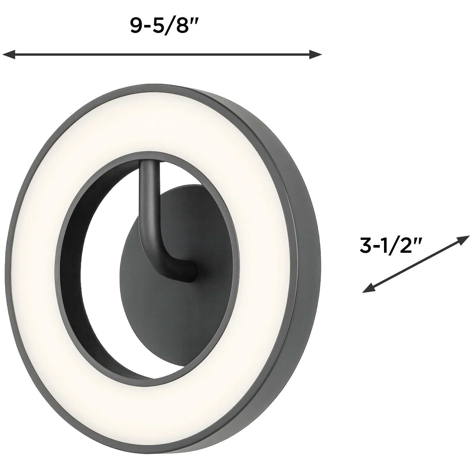 One LED 9.61 inch Black Wall Sconce Wall Light