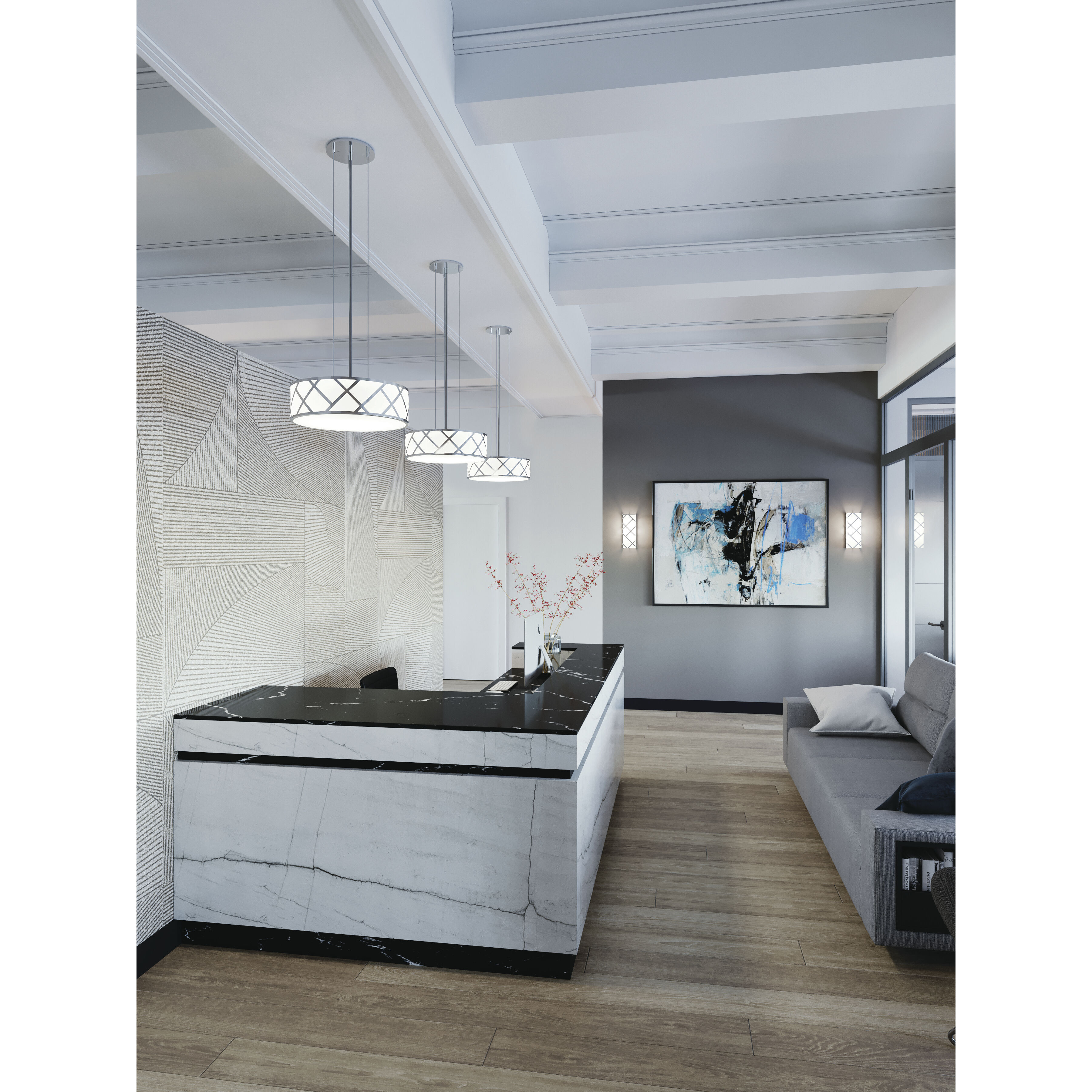 Haven 3 Light 17 inch Satin Nickel Pendant Ceiling Light