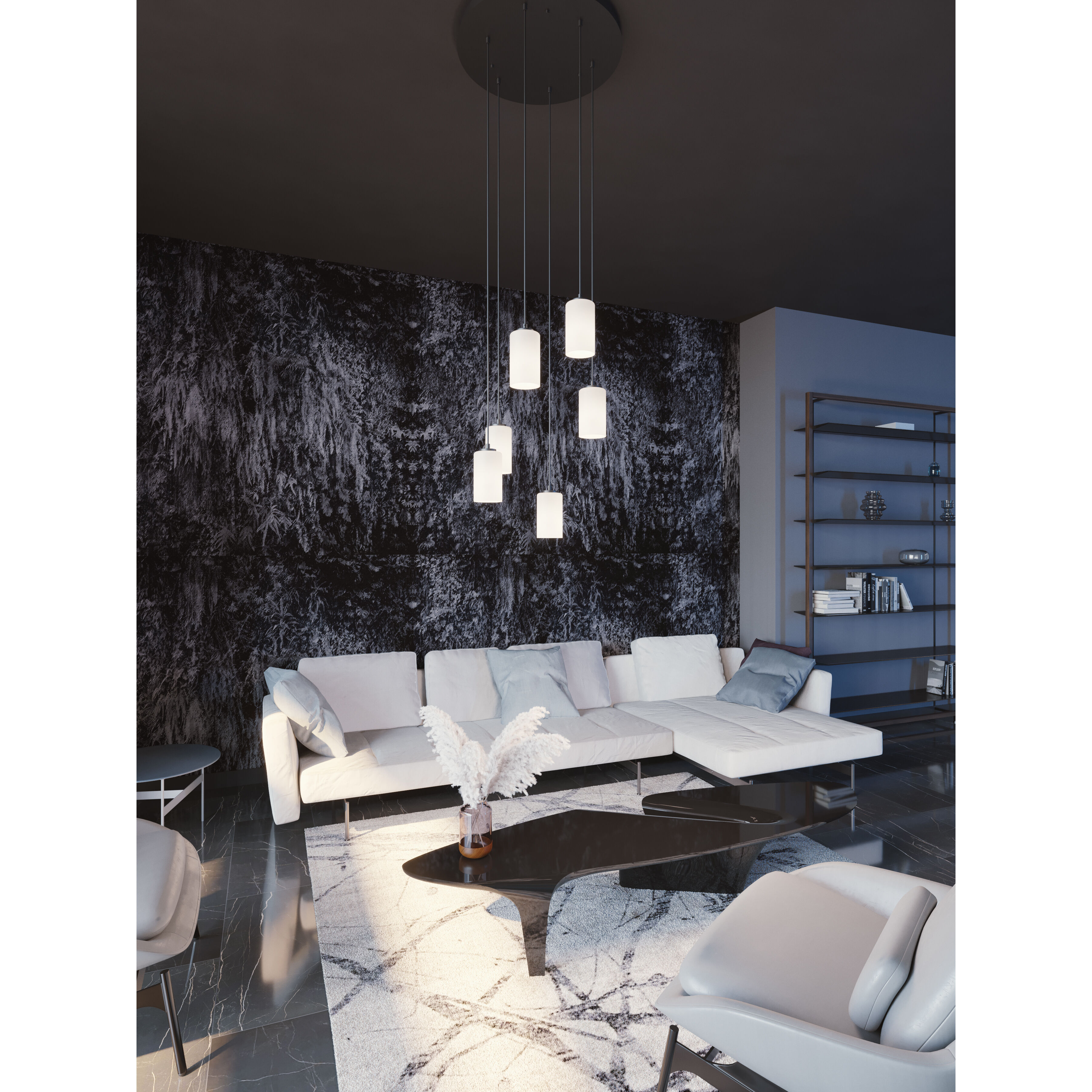 Leo 6 Light 24 inch Black Pendant Ceiling Light