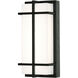 August LED 12 inch Black Outdoor Wall Sconce
