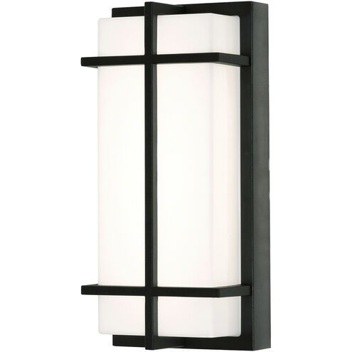 August LED 12 inch Black Outdoor Wall Sconce