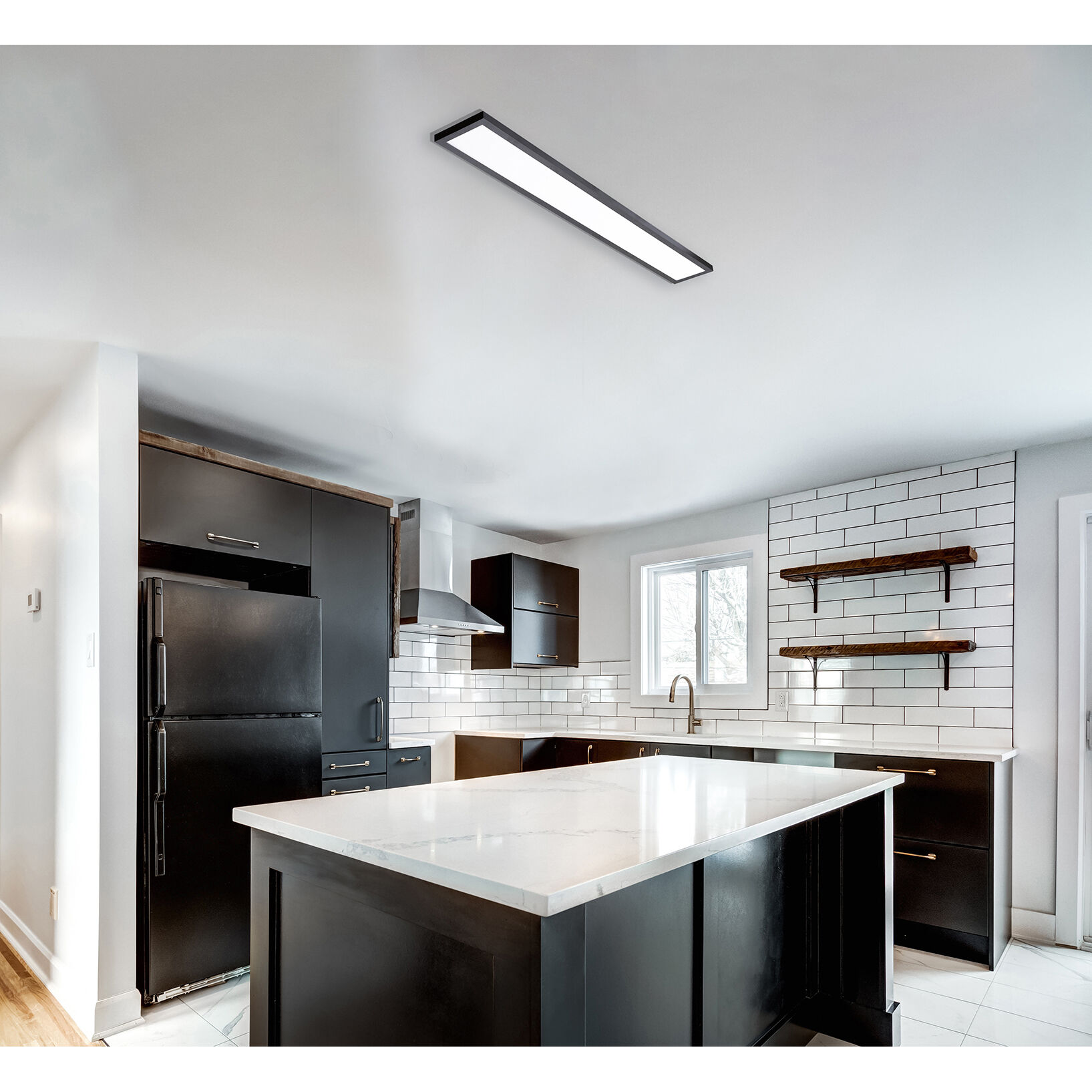 Delgado LED 24 inch Black Linear Flush Mount Ceiling Light in 277V