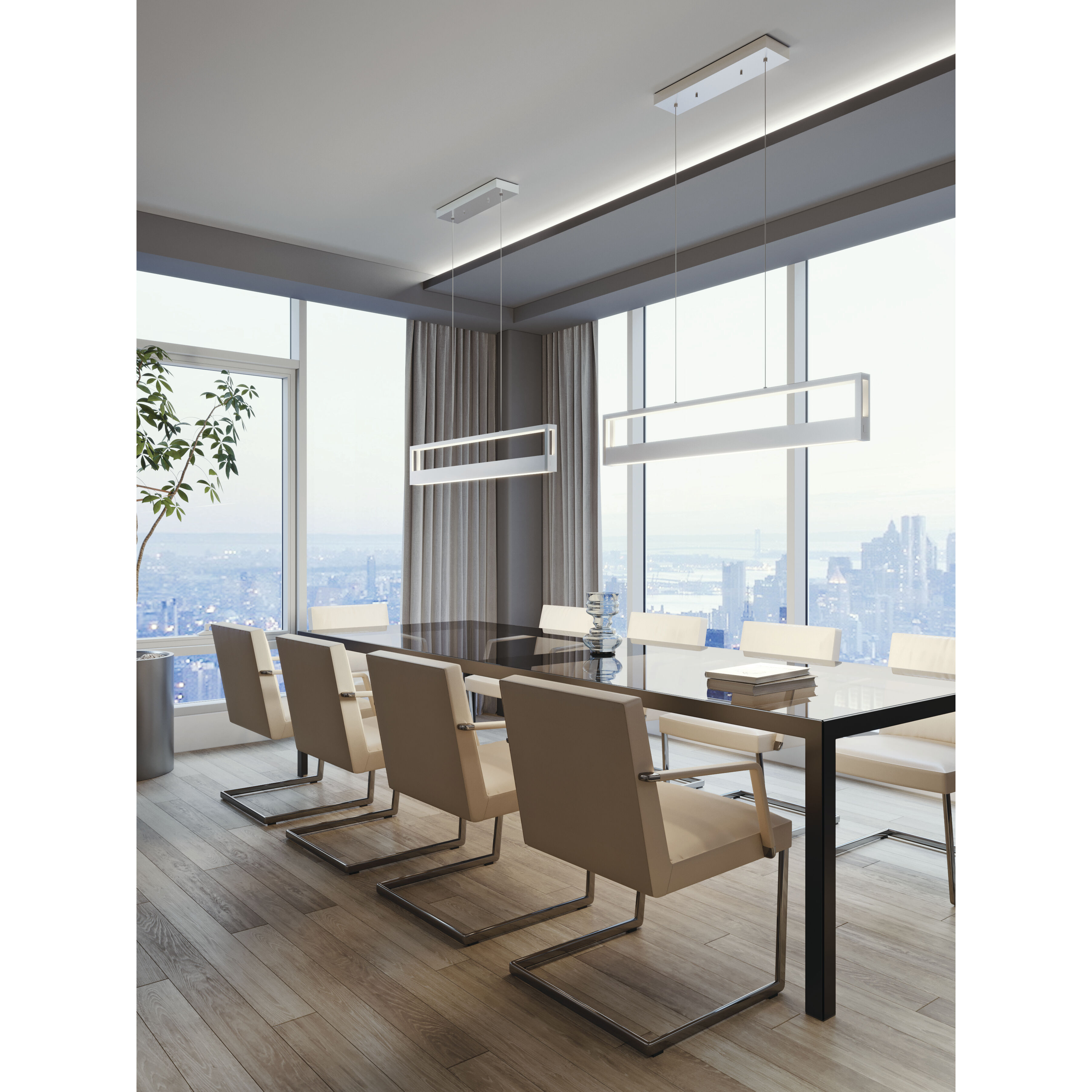 Echo LED 44.75 inch White Linear Pendant Ceiling Light