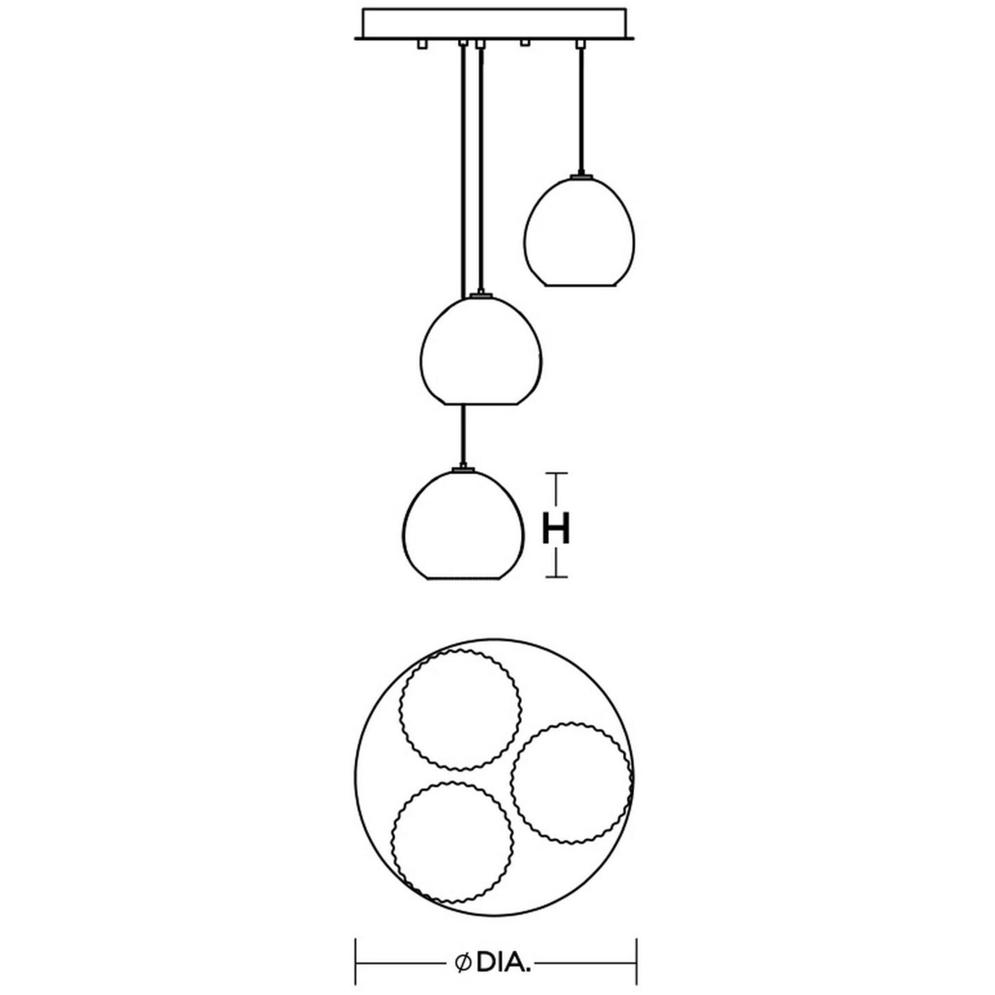 Cleo 3 Light 31 inch White Pendant Ceiling Light