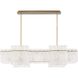 Othello 8 Light 47 inch Aged Brass Linear Chandelier Ceiling Light