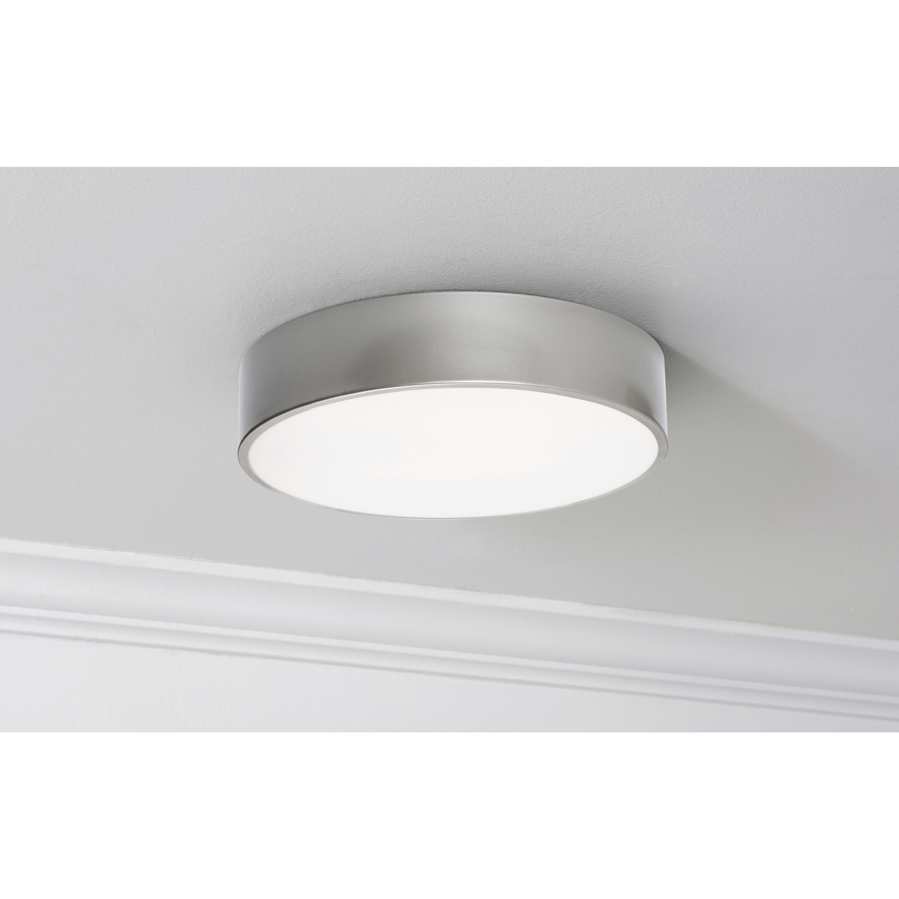 Bailey LED 12 inch Satin Nickel Flush Mount Ceiling Light