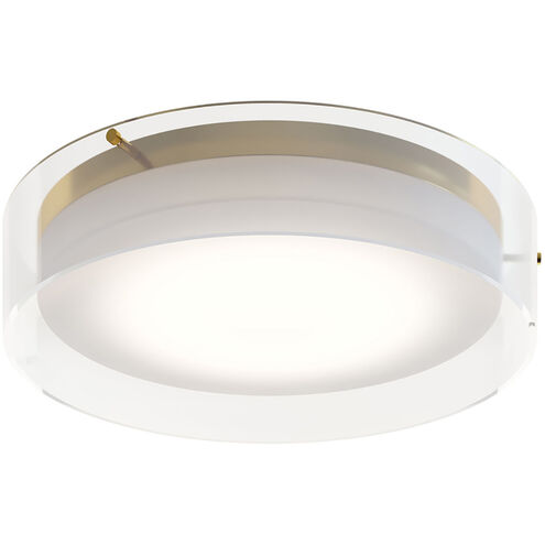 Studio LED 15.5 inch Satin Brass Flush Mount Ceiling Light