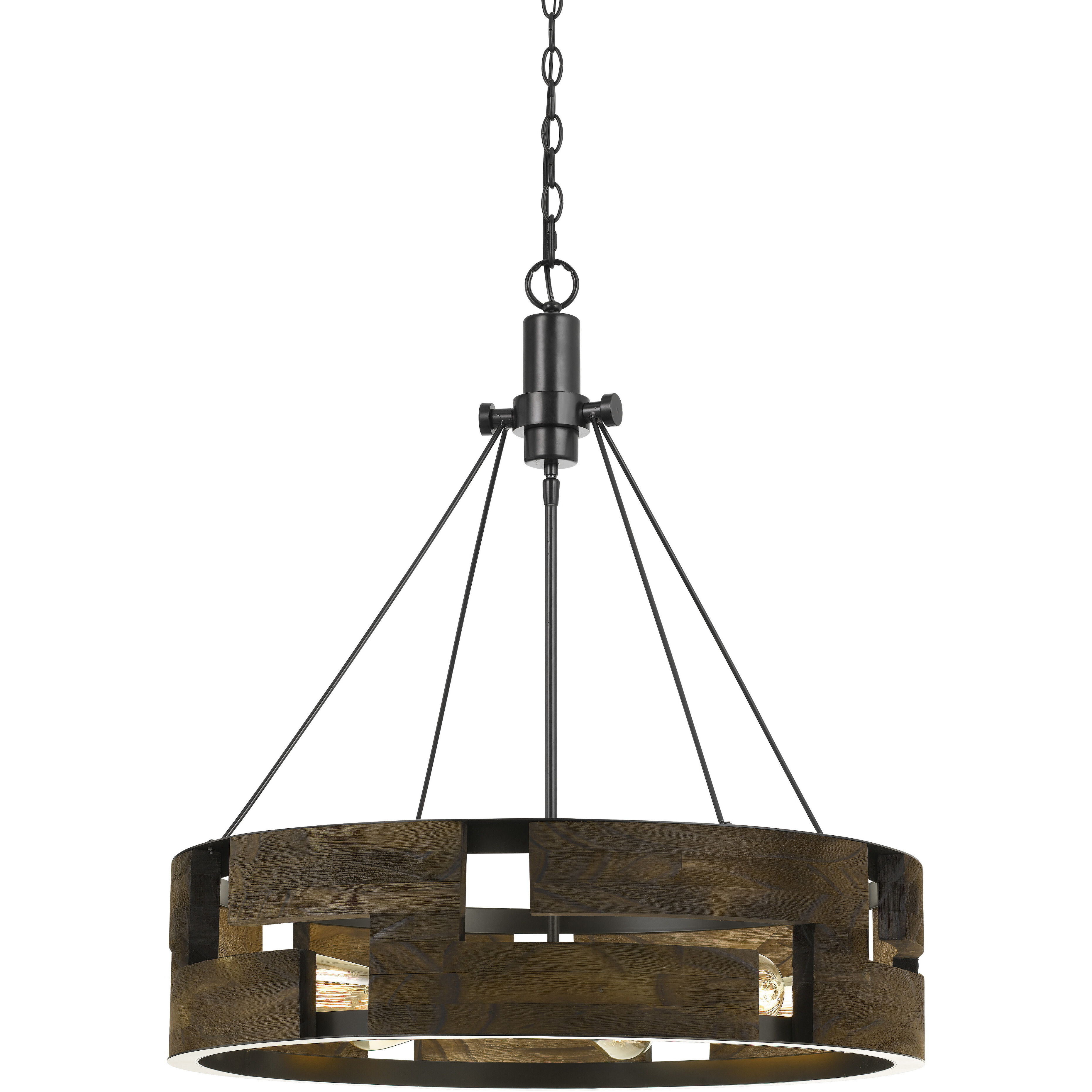 Bradford 6 Light 26 inch Smoky Wood Chandelier Ceiling Light