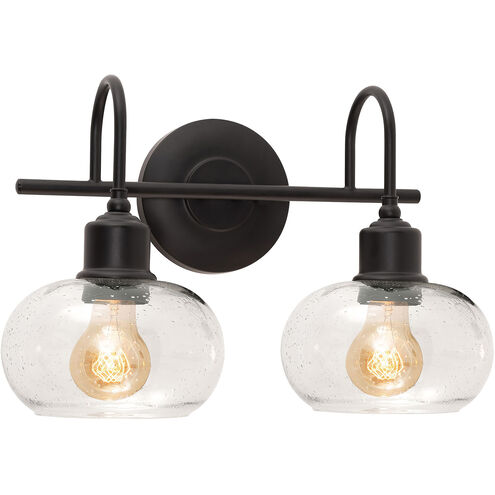 Laney 2 Light 8.1 inch Black Vanity Light Wall Light