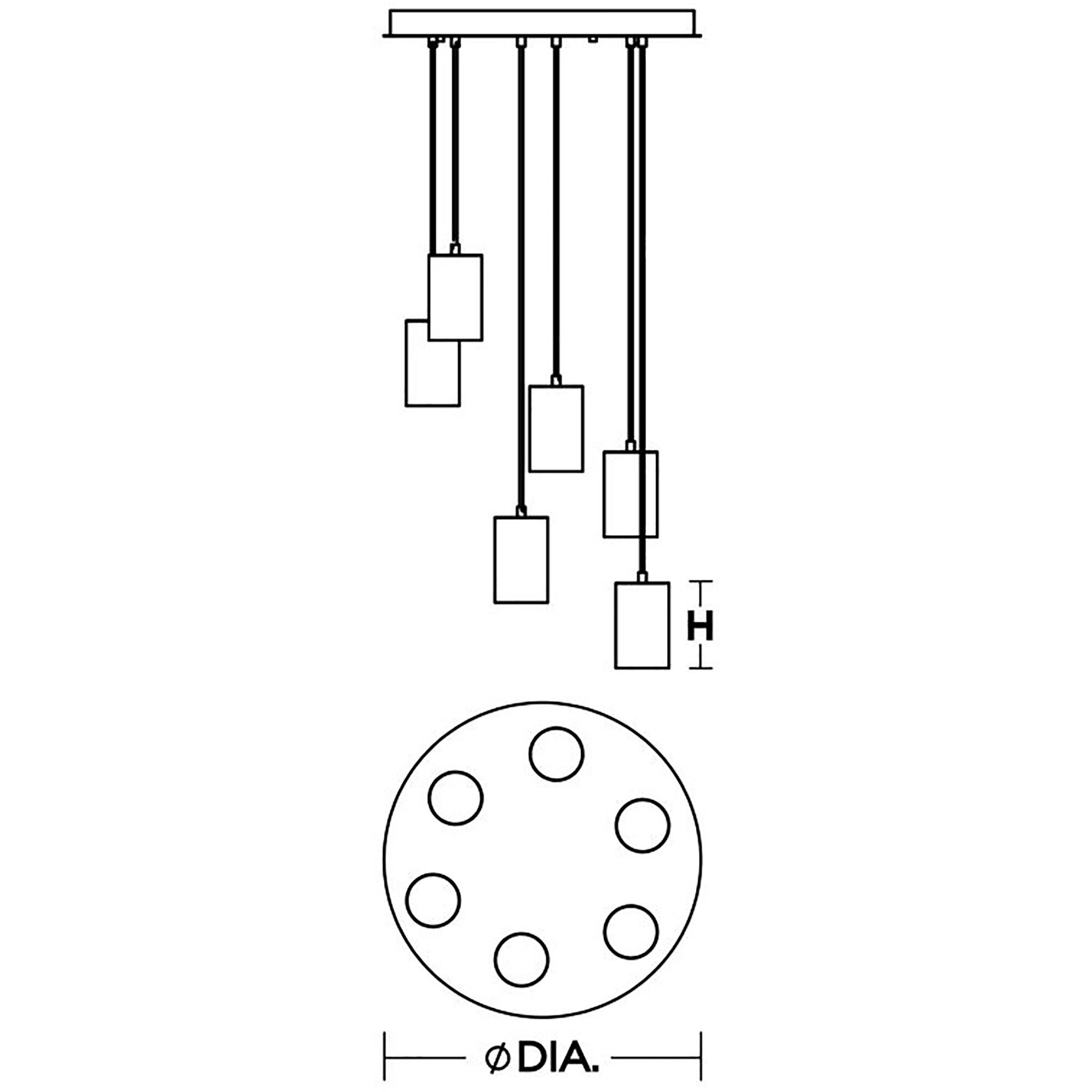 Tyke 6 Light 24 inch Satin Brass Pendant Ceiling Light