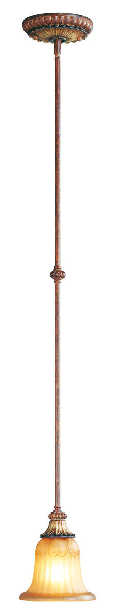 Villa Verona 1 Light 6.5 inch Verona Bronze with Aged Gold Leaf Accents Mini Pendant Ceiling Light