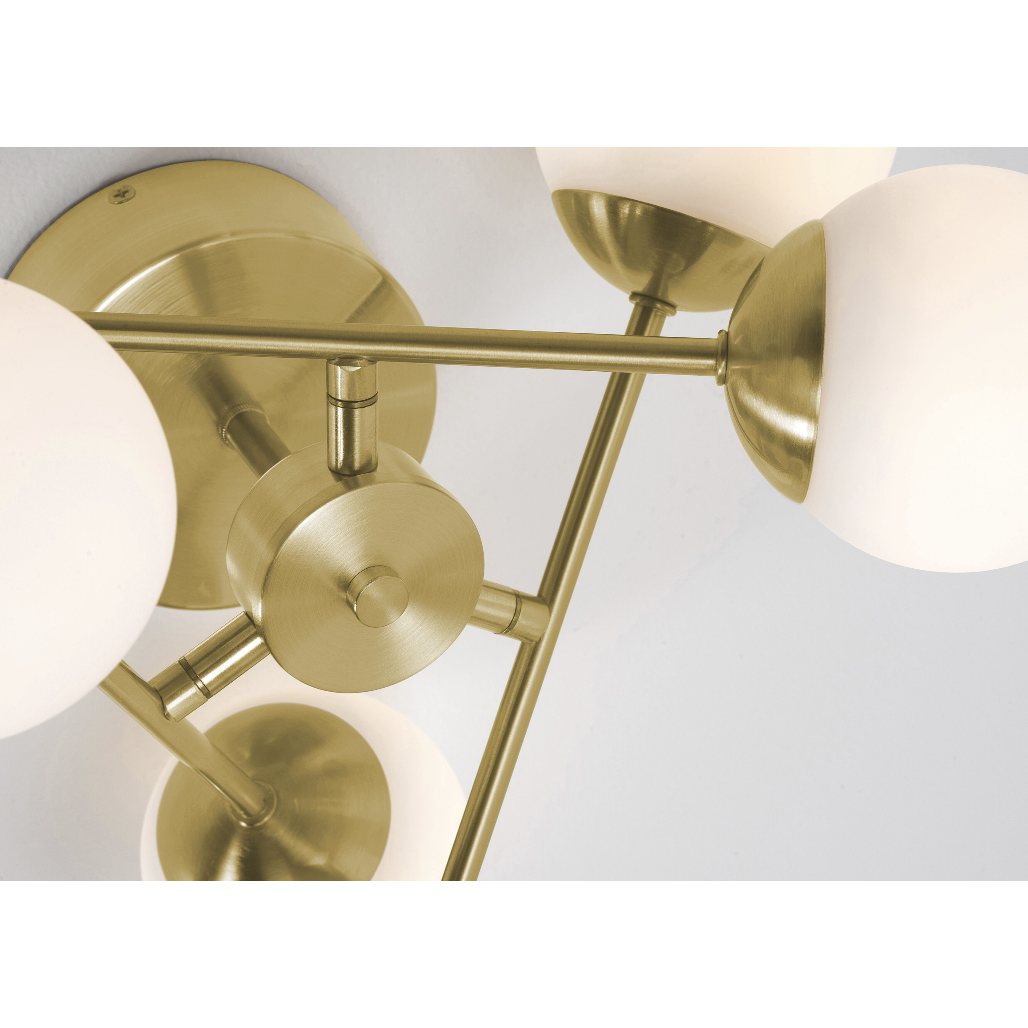 Pearl 5 Light 15.86 inch Satin Brass Semi-Flush Mount Ceiling Light