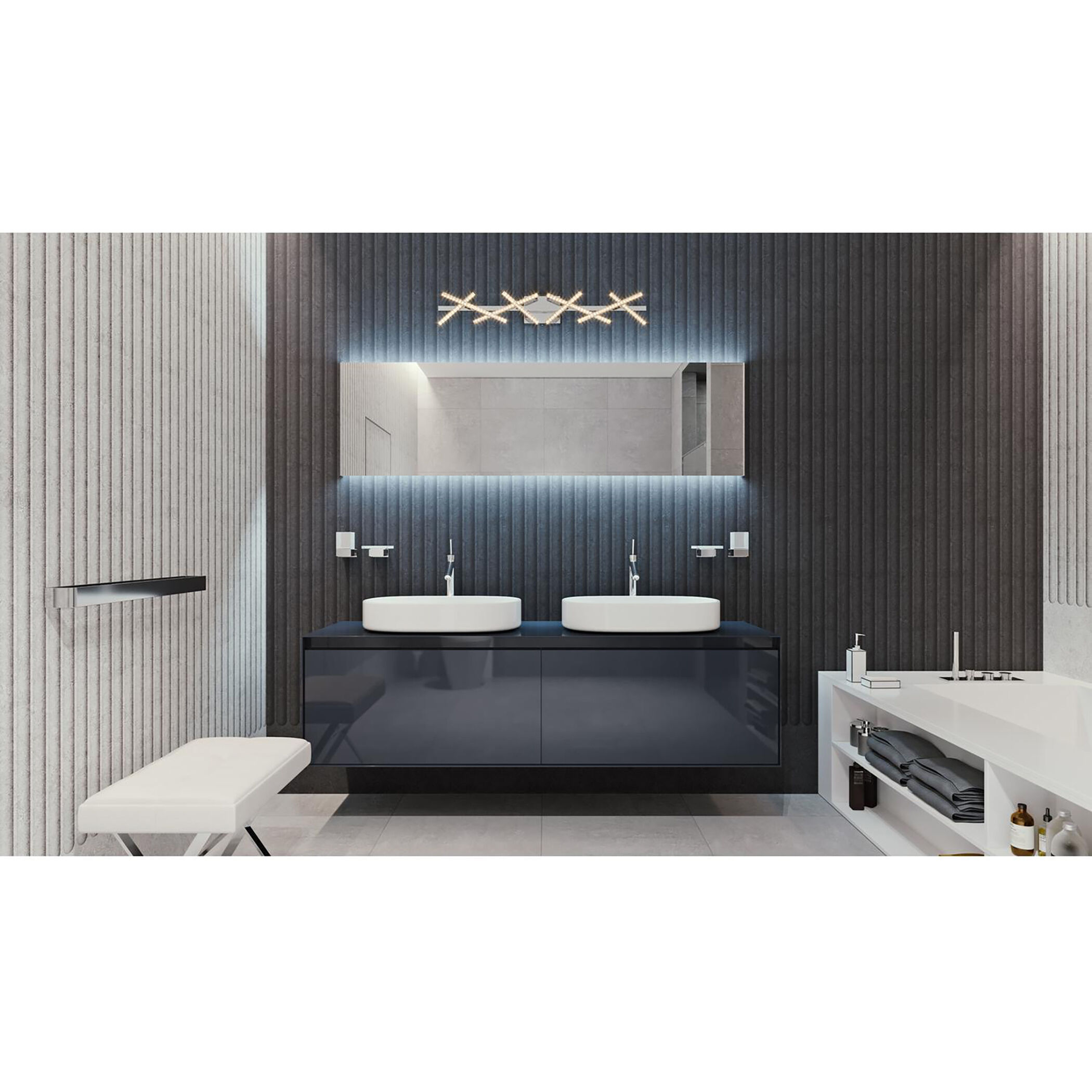 Luca LED 36 inch Polished Chrome Vanity Light Wall Light