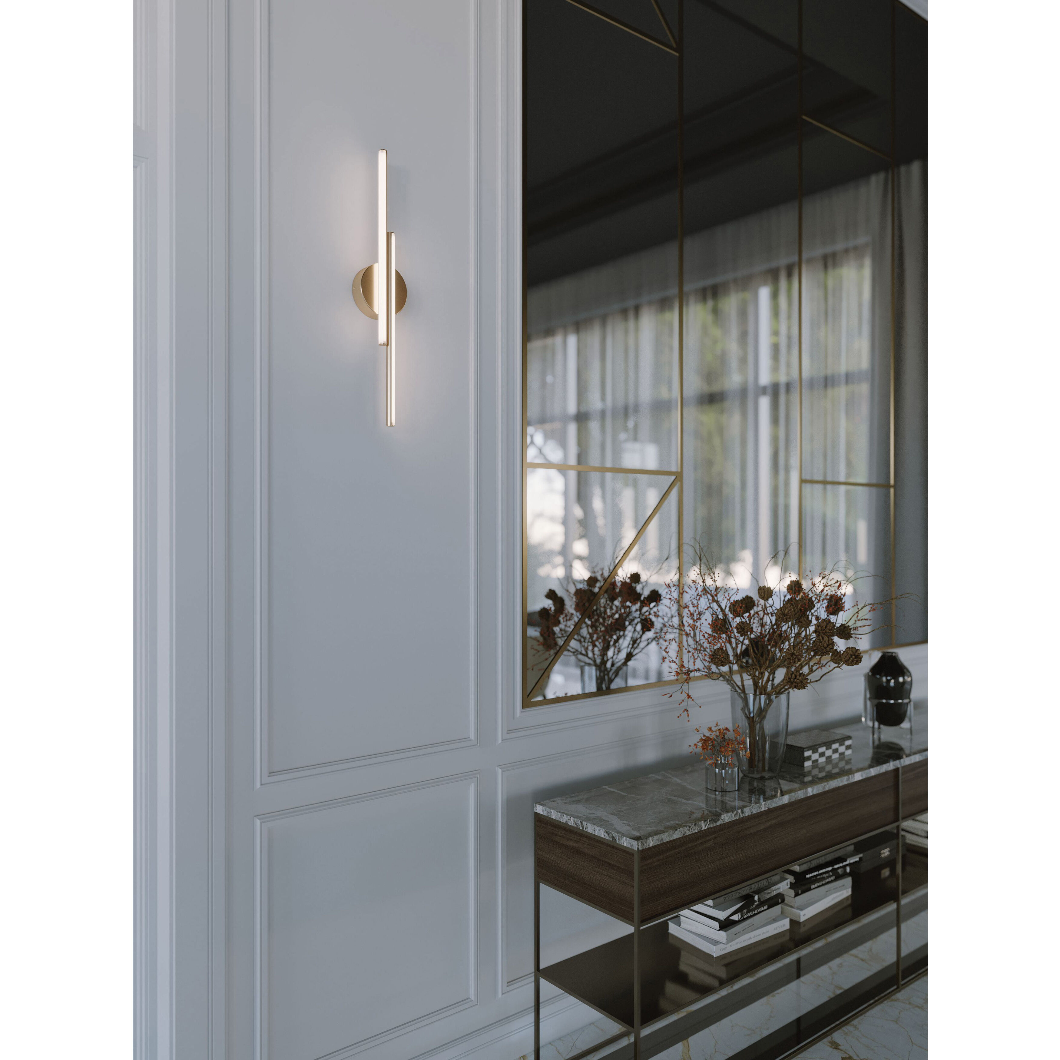 Ella LED 4.68 inch Satin Brass ADA Wall Sconce Wall Light