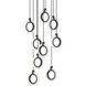 Halo LED 24 inch Black Multi-light Pendant Ceiling Light