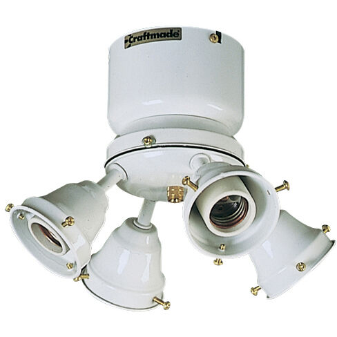 Universal 4 Light Fluorescent Brown Outdoor Fan Light Fitter, Shades Sold Separately