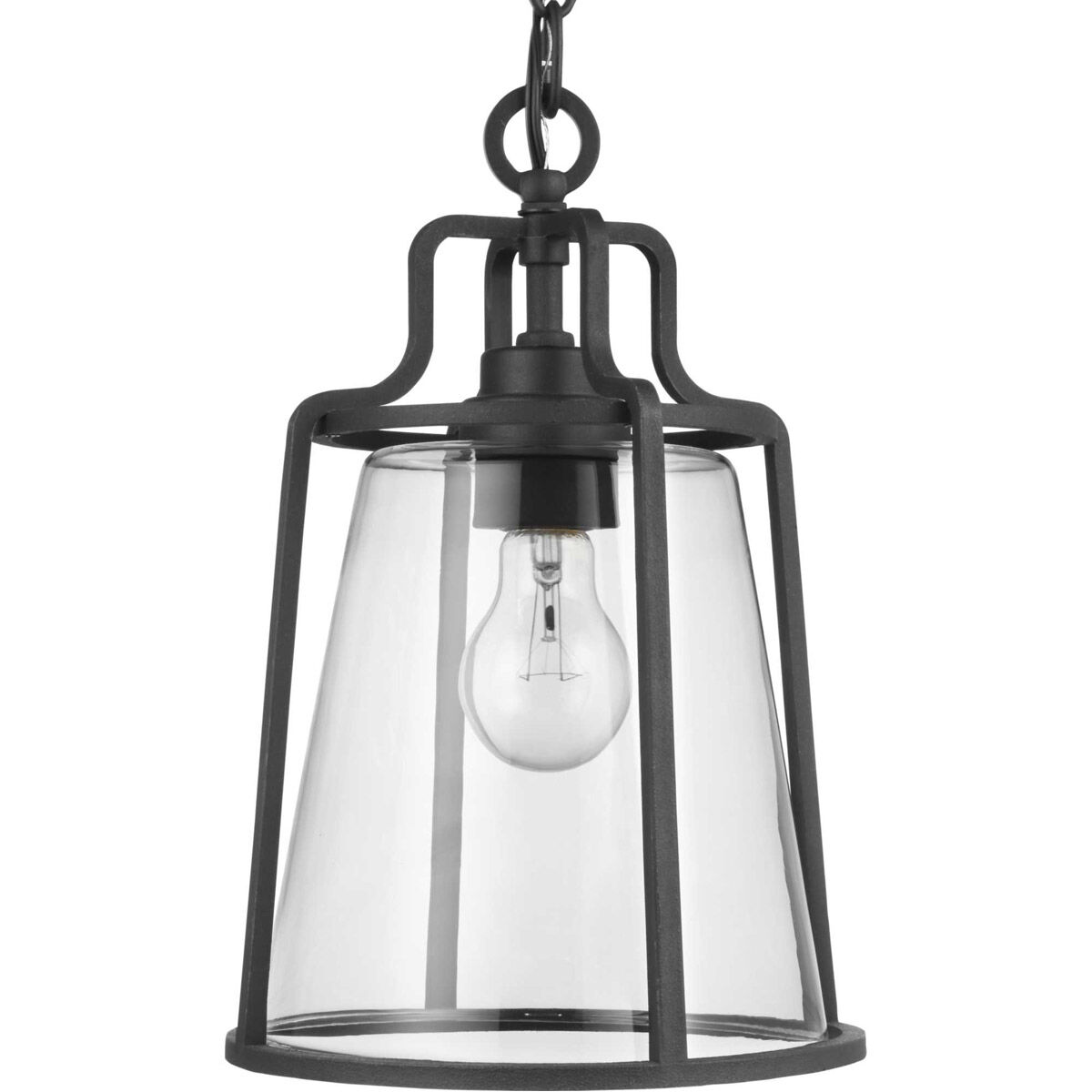 Benton Harbor 1 Light 8.75 inch Textured Black Outdoor Hanging Lantern, with DURASHIELD