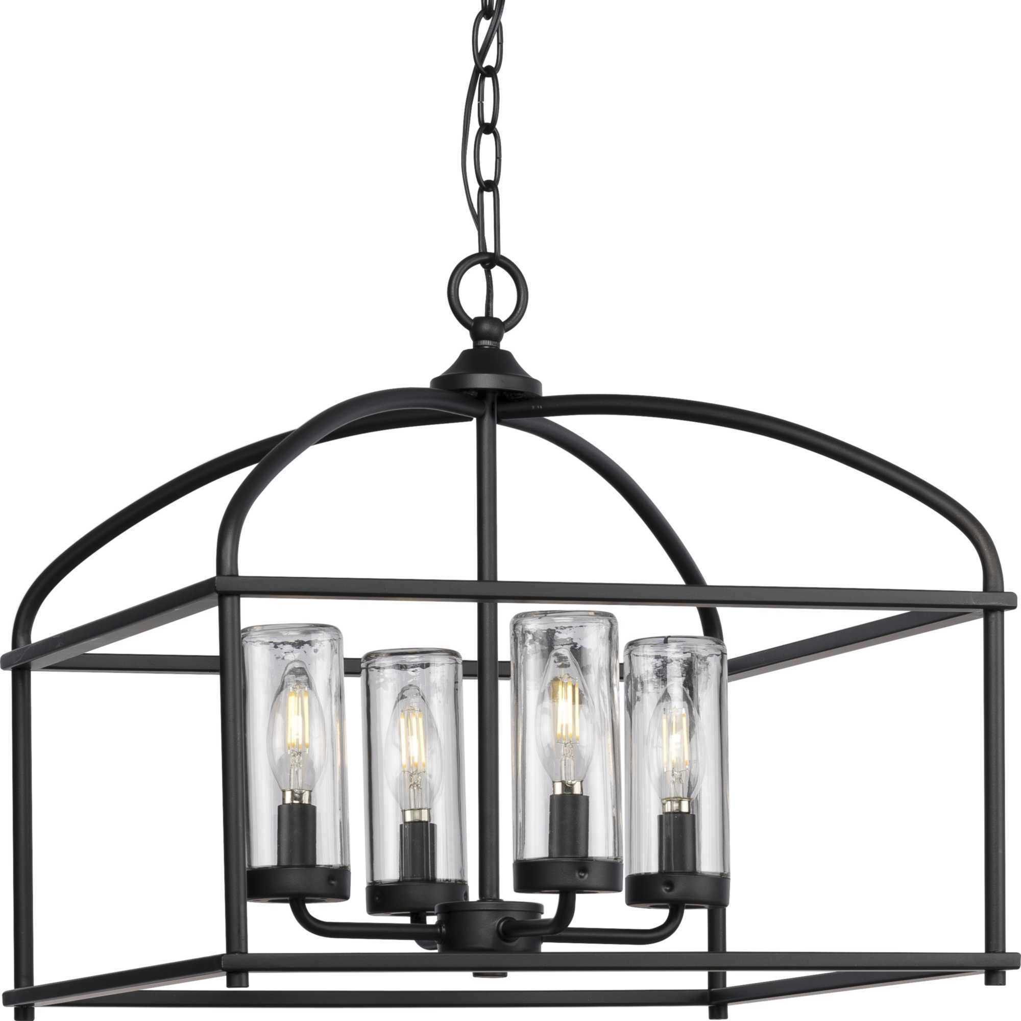 Swansea 4 Light 18 inch Matte Black Outdoor Chandelier