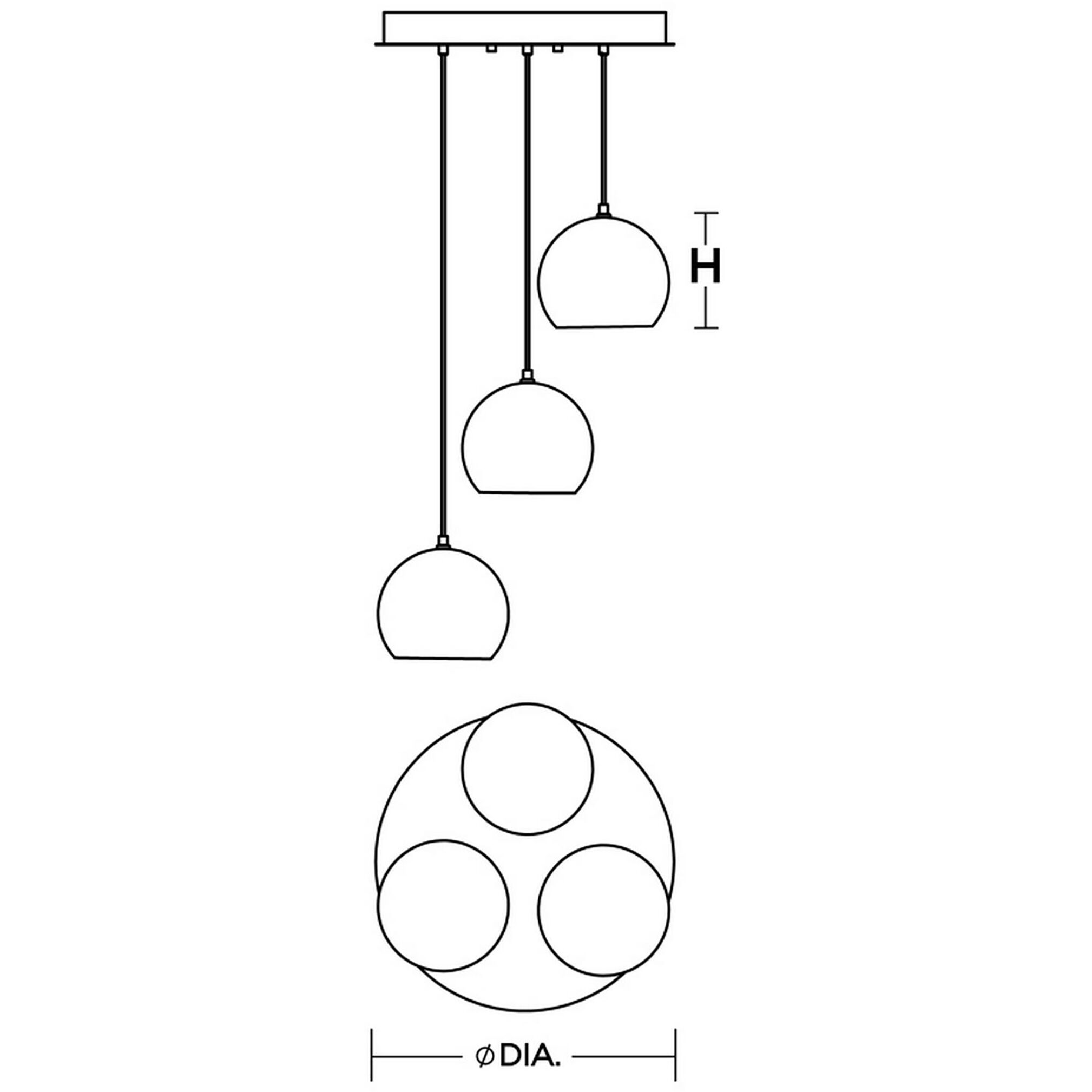Roxy 3 Light 18 inch White Triple Round Pendant Ceiling Light