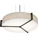 Apex 3 Light 21.25 inch Satin Nickel Pendant Ceiling Light in Jute and Espresso