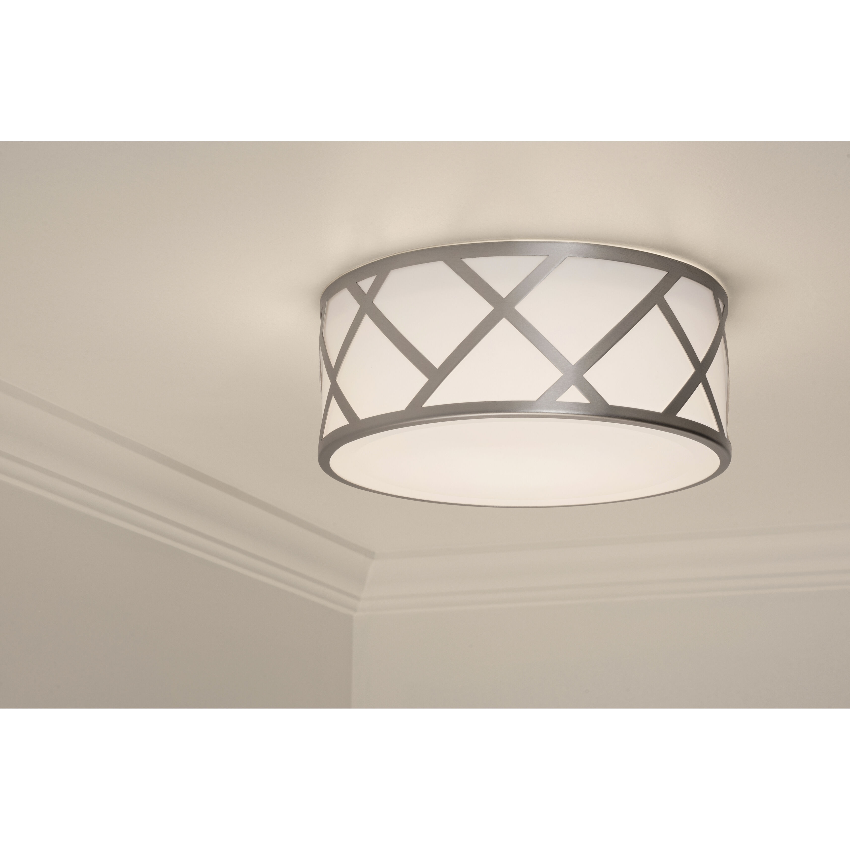 Haven 3 Light 21 inch Satin Nickel Flush Mount Ceiling Light